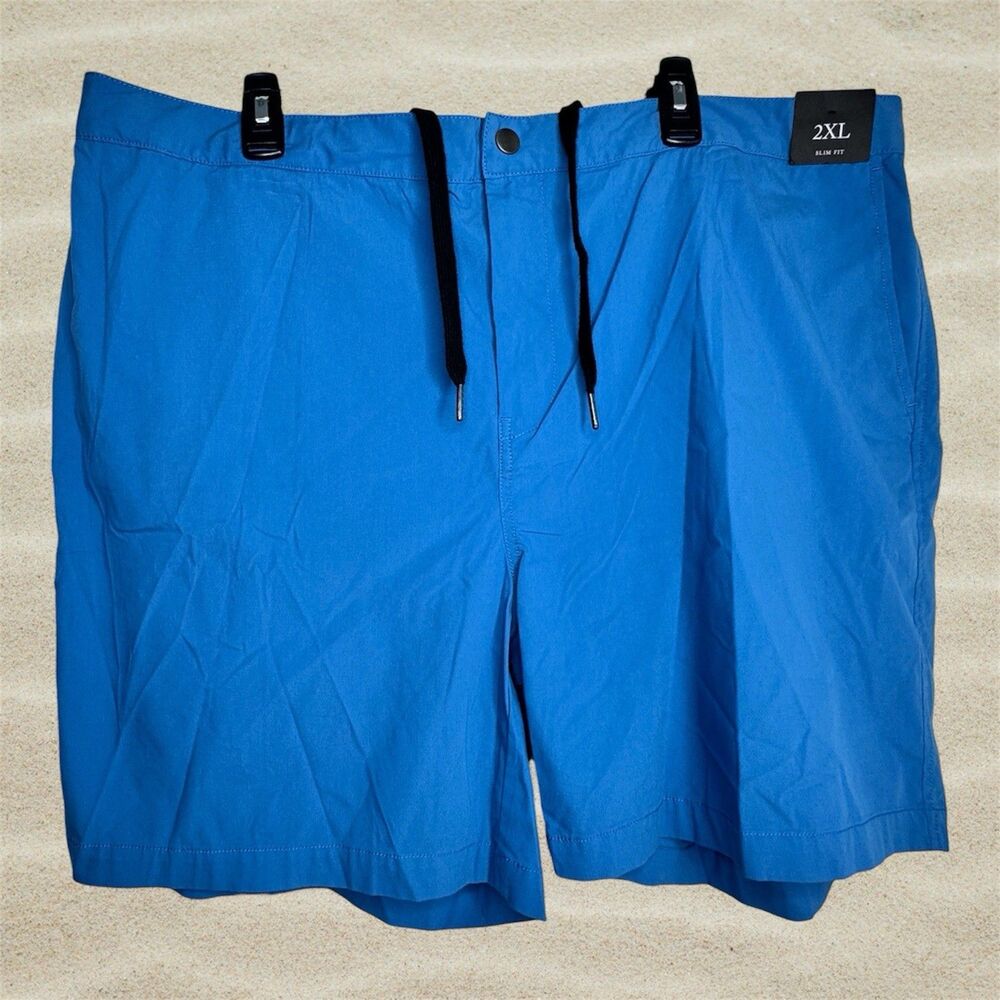 NWT Treasure & Bond Slim Fit Inner Drawstrings Men Shorts Blue 2XL  Elastic